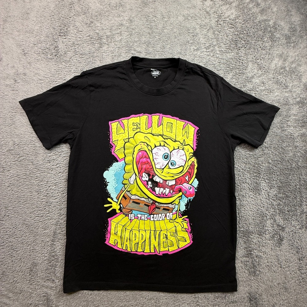 Spongebob Yellow Is The Color Of Happiness Tee Shirt Nickelodeon Womens L